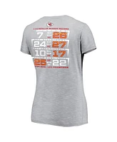 Women's Fanatics Gray Kansas City Chiefs Super Bowl Lviii Champions Counting Points V-Neck T-shirt