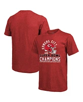 Men's Majestic Red Kansas City Chiefs Super Bowl Lviii Champions Tri-Blend T-shirt