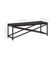 Patio Bench 47.2" Poly Rattan Black