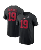 Men's Nike Deebo Samuel Black San Francisco 49ers Super Bowl Lviii Patch Player Name and Number T-shirt