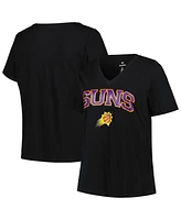 Women's Profile Black Phoenix Suns Plus Arch Over Logo V-Neck T-shirt