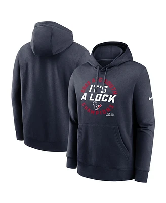 Men's Nike Navy Houston Texans 2023 Afc South Division Champions Locker Room Trophy Collection Club Pullover Hoodie