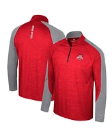 Colosseum Men's Red Wisconsin Badgers Langmore Raglan Quarter-Zip Top