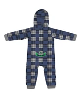 Baby Boys and Girls Colosseum Navy Notre Dame Fighting Irish Full-Zip Plaid Hoodie Long Sleeve Jumper