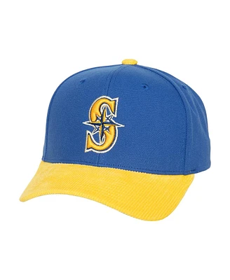 Men's Mitchell & Ness Royal, Gold Seattle Mariners Corduroy Pro Snapback Hat