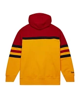 Men's Mitchell & Ness Gold, Red Atlanta Hawks Head Coach Pullover Hoodie