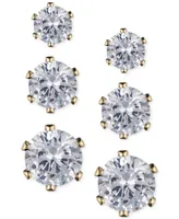 Anne Klein Glass Stone Stud Earring Set