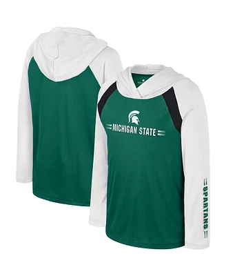 Big Boys Colosseum Green Michigan State Spartans Eddie Multi-Hit Raglan Long Sleeve Hoodie T-shirt
