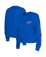 Women's New Era Royal Buffalo Bills Thermal Crop Long Sleeve T-shirt