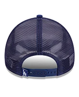 Men's New Era White, Royal Los Angeles Dodgers Stacked A-Frame Trucker 9FORTY Adjustable Hat