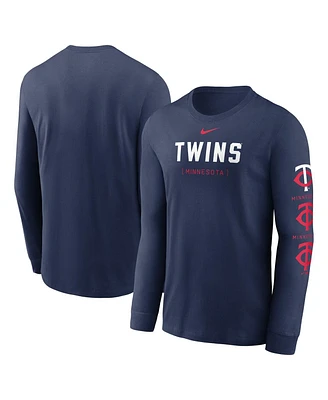Men's Nike Navy Minnesota Twins Repeater Long Sleeve T-shirt
