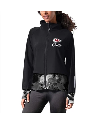 Women's Msx by Michael Strahan Black Kansas City Chiefs Grace Raglan Full-Zip Running Jacket