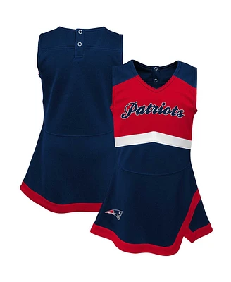 Baby Girls Navy New England Patriots Cheer Captain Jumper Dress
