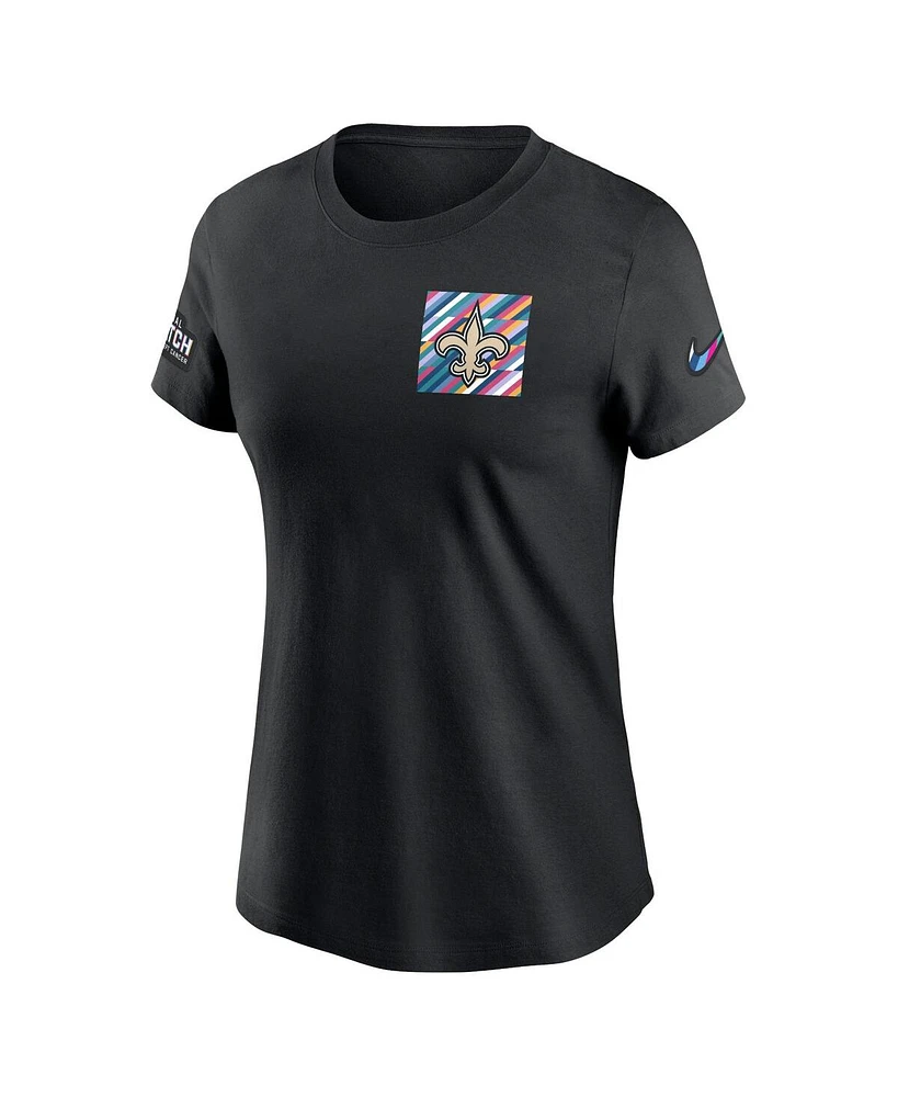 Women's Nike Black New Orleans Saints 2023 Nfl Crucial Catch Sideline Tri-Blend T-shirt
