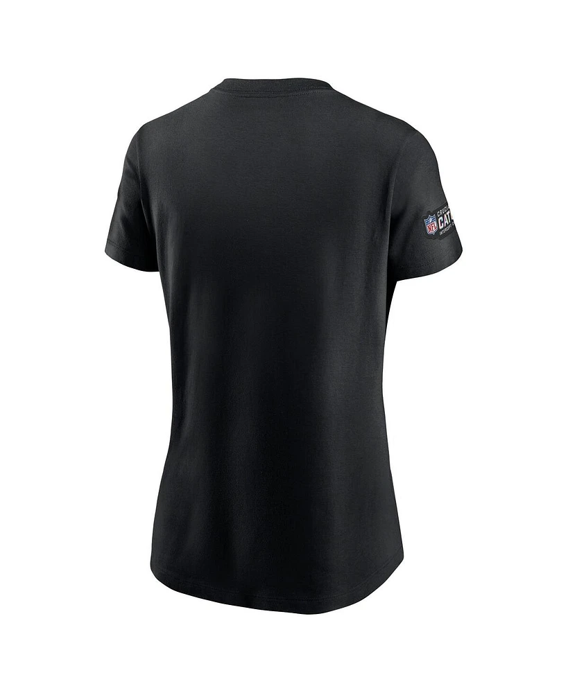 Women's Nike Black New Orleans Saints 2023 Nfl Crucial Catch Sideline Tri-Blend T-shirt