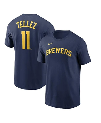 Men's Nike Rowdy Tellez Navy Milwaukee Brewers Player Name and Number T-shirt