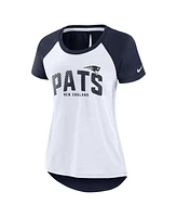Women's Nike White, Navy New England Patriots Back Slit Lightweight Fashion T-shirt
