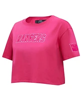 Women's Pro Standard New York Rangers Triple Pink Cropped Boxy T-shirt