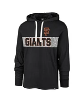 Men's '47 Brand Black Distressed San Francisco Giants Field Franklin Pullover Hoodie