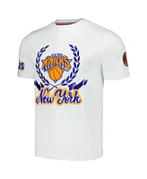 Men's and Women's Fisll White New York Knicks Heritage Crest T-shirt