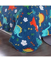 MarCielo 100% Cotton Kids Quilt Dinosaur Bedspread Set for Teens Girls Bedding