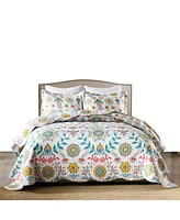 MarCielo 3 Pcs Bohemian Boho Quilt Bedspread Set A96 - King