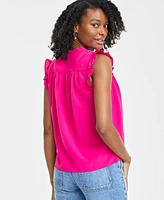 On 34th Women's Sleeveless V-Neck Ruffle Top