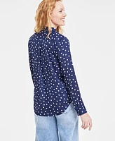 On 34th Women's Button-Front Crepe Shirt