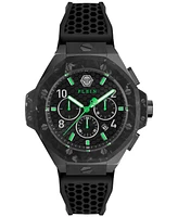 Philipp Plein Men's Chronograph Black Silicone Strap Watch 46mm