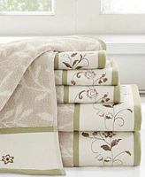 Madison Park Cotton 6-Pc. Embroidered Serene Jacquard Towel Set