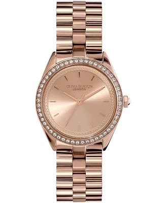 Olivia Burton Women's Bejeweled Rose Gold-Tone Stainless Steel Watch 34mm