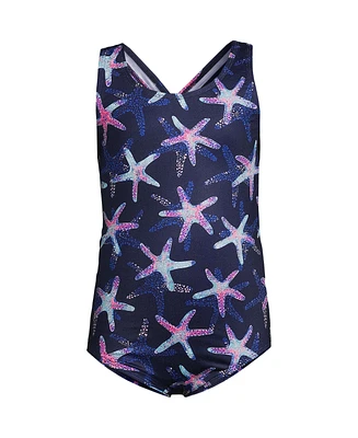 Lands' End Girls Chlorine Resistant One Piece Upf 50 Swimsuit