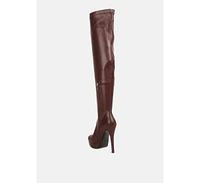 confetti stretch pu high heel Over the knee boots