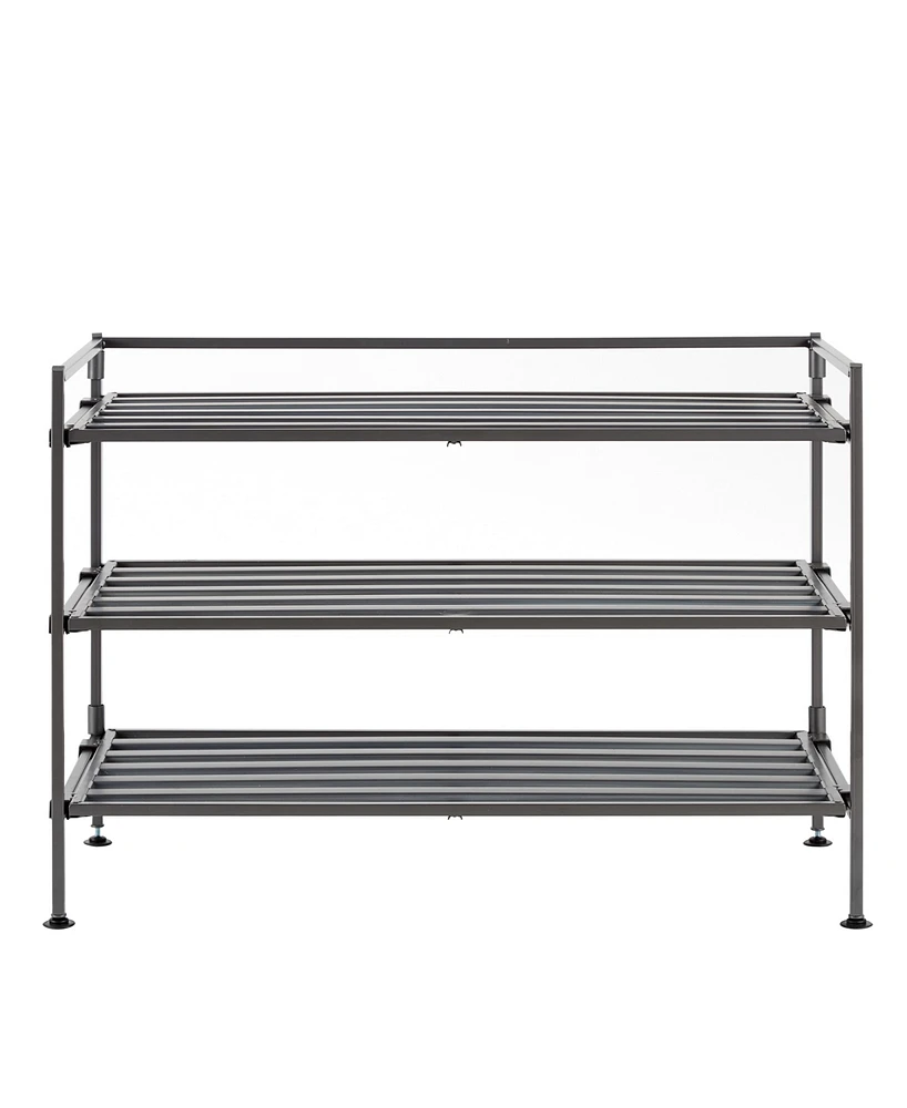 Seville Classics 3-Tier Stackable 9-Pair Resin Slat Shoe Rack