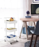 Seville Classics 3-Tier Steel Cart with Handle