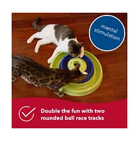 Coastal Pet Turbo Catnip Hurricane Cat Toy - Interactive Double Cat Toy Ball Track - for Cats and Kittens - Green and Blue - 16"