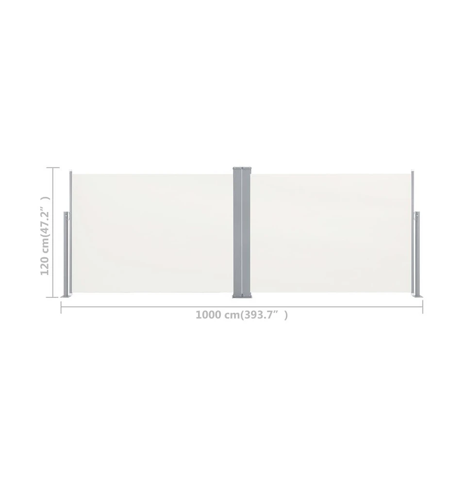 Retractable Side Awning Cream 47.2"x393.7"