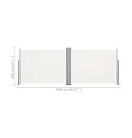 Retractable Side Awning Cream 47.2"x393.7"