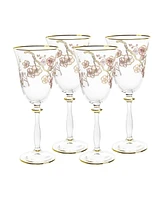 Vivience Floral Design Water Glasses 8.75 oz, Set of 4