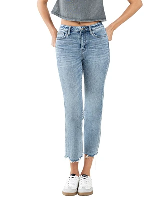 Flying Monkey Women's High Rise Cropped Straight Jeans