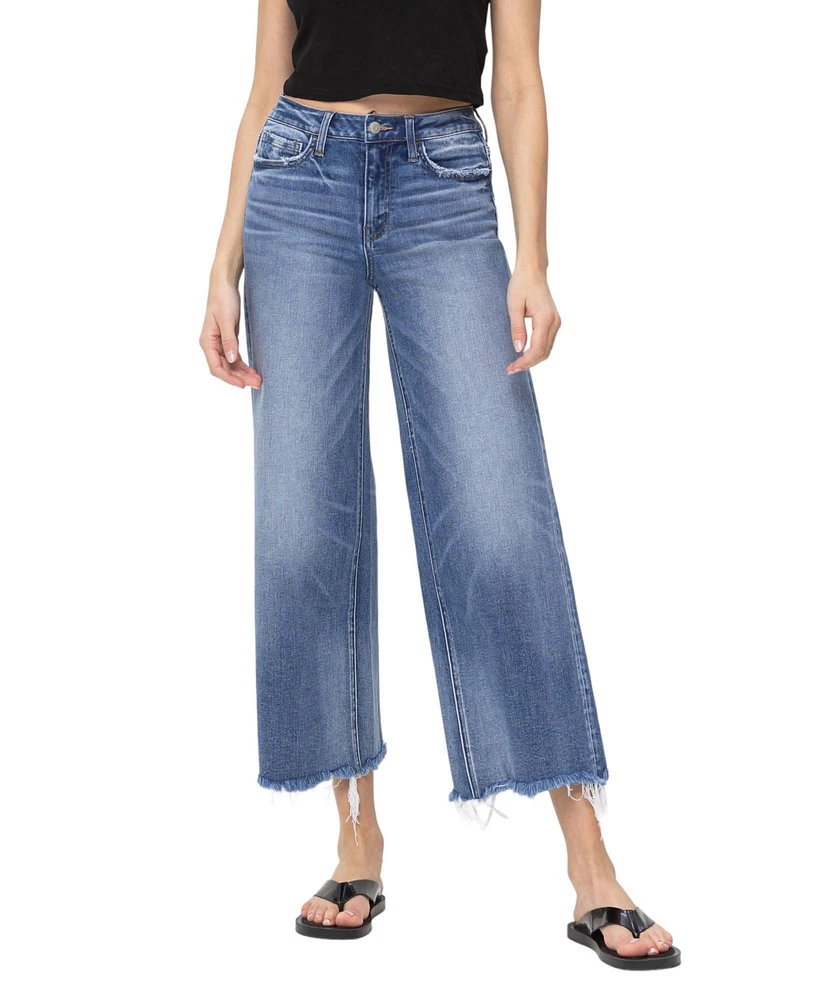 Flying Monkey Women's High Rise Wide Leg Jeans