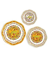 Jessie Zhao New York Tropical Love Bone China Plates, Set Of Three