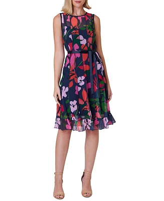 Jessica Howard Petite Floral-Mesh Fit & Flare Dress