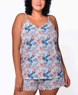 iCollection Plus 2-Pc. Light Weight Cami and Short Pajama Set