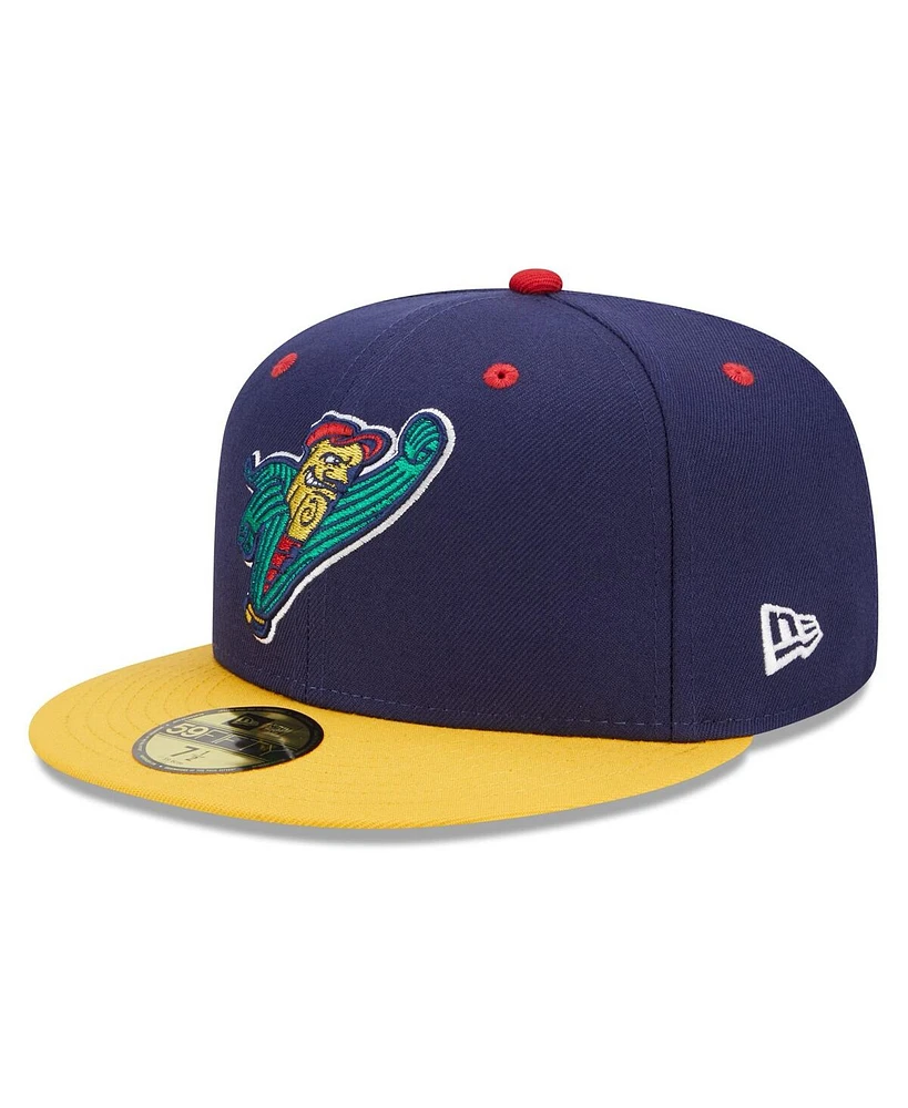 Men's New Era Navy, Yellow Cedar Rapids Kernels Marvel x Minor League 59FIFTY Fitted Hat