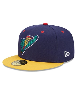 Men's New Era Navy, Yellow Cedar Rapids Kernels Marvel x Minor League 59FIFTY Fitted Hat
