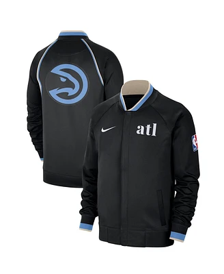 Men's Nike Black Atlanta Hawks 2023/24 City Edition Authentic Showtime Performance Raglan Full-Zip Jacket