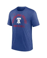 Men's Nike Heather Royal Philadelphia Phillies Swing Big Tri-Blend T-shirt