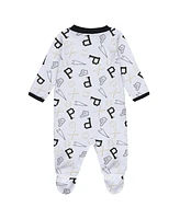 Baby Boys and Girls Wear by Erin Andrews White Pittsburgh Pirates Sleep Play Full-Zip Footed Jumper with Bib