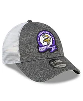 Men's New Era Heather Gray Minnesota Vikings 2022 Nfc North Division Champions Locker Room 9FORTY Adjustable Hat